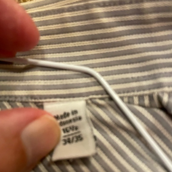 Calvin Klein Men's Striped Gray Shirt 16.5 34/35 - Picture 4 of 6